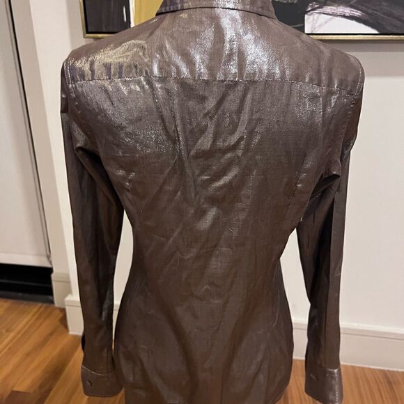 Escada metallic button-down blouse, size 36, US 6 - Picture 6 of 8